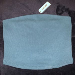 Ribbed dark teal tube top